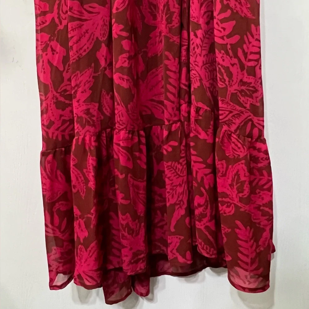 Torrid Tea Length Smocked Bodice A-Line Leaf Print Dress Size 3x